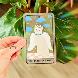 purrfect angel suncatcher sticker | cat sticker | cat lover | angel cat | rainbow maker | window decal | window sticker | rainbow suncatcher