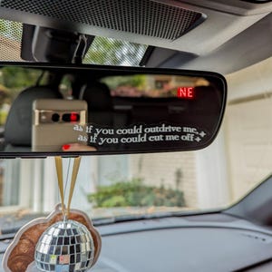 as if you could outdrive me decal | mirror decal | mirror sticker | car decal | car sticker | forks, wa | cullen | vampire | loca | rearview