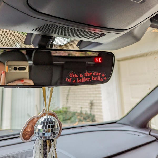 Calcomanía de coche asesino / calcomanía para espejo retrovisor / pegatina para espejo retrovisor / calcomanía para coche / pegatina para coche / pegatina para retrovisor / loca / tenedores / vampiros / titsoak
