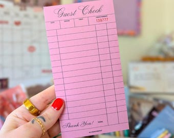 vintage guest check notepad | writing pad | note pad | note taking | pink notepad | guest check notes |