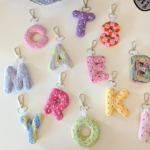 letter keychain (mystery design) | punch needle keychain | initial keychain | bag charm | letter bag charm | bag tag