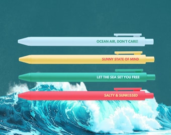 coastal calm pens | pen set | beach pens | beachy pens | ocean air dont care | sunny state of mind | salty and sunkissed | let the sea