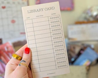 library card notepad | writing pad | note pad | note taking | book tracker | reading tracker