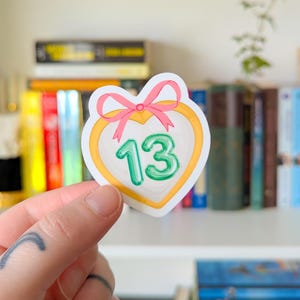 lucky 13 locket sticker | water bottle decal | tumbler sticker | lucky number 13 | number 13 | cute locket sticker | locket bow aesthetic