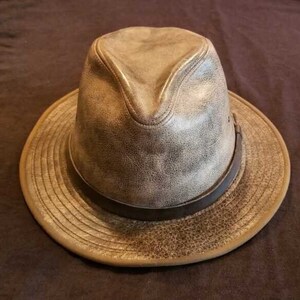 Vintage Henschel Leather Hat by Hatquarters U.S.A.-1980s