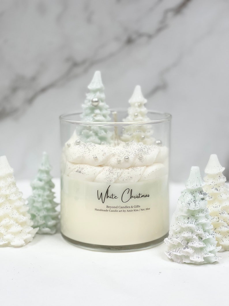 White Christmas Candle 16oz Christmas Candles holiday image 1