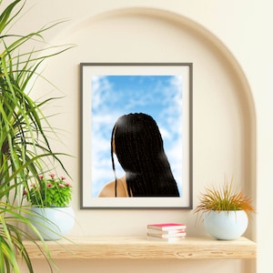 Braids Digital Painting | Black art | Black Girl Magic | BOHO art | Gift for black woman | Digital Art | Afrocentric art | Braids hairstyle