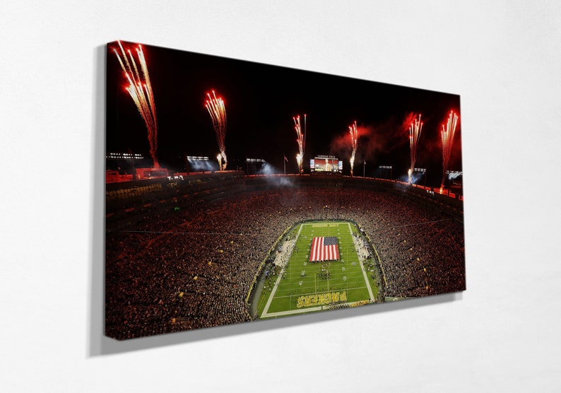 Lambeau Field Fireworks Canvas Stadium Poster Print Wall Art / Etsy