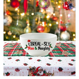 Cereal-Sly Christmas Bowl PNG Bundel van 6. kerstversieringen. Digitale download