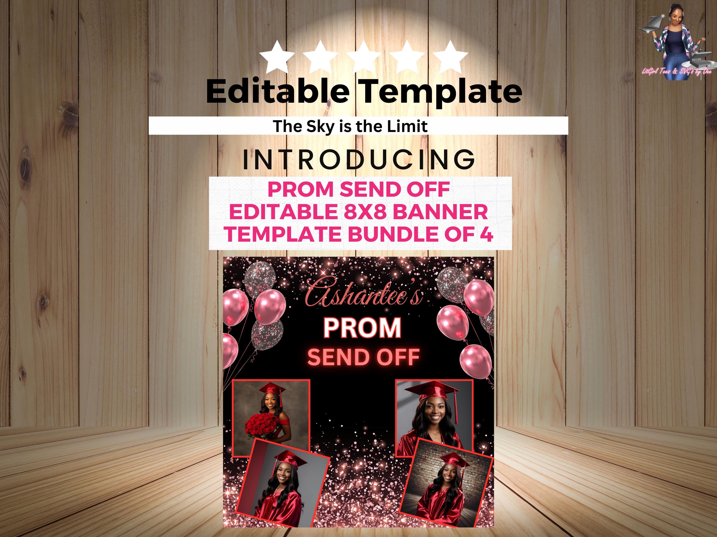 Send Off Program Banner Prom Send off Editable Banner Template. Bundle of 4. Canva Pro Required ...