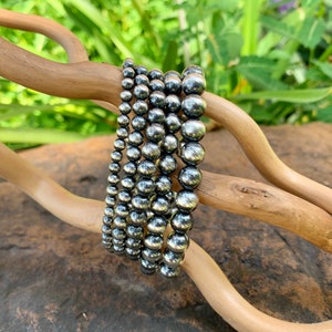 Navajo Pearl Sterling Silver Bracelets -- 4mm, 5mm, 6mm, 7mm or 8mm sizes available. Stackable bracelet.