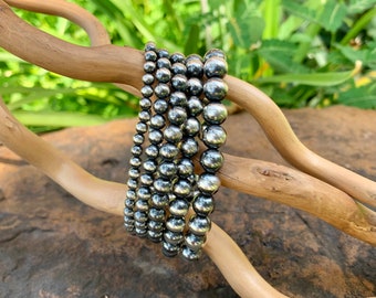 Navajo Pearl Sterling Silver Bracelets -- 4mm, 5mm, 6mm, 7mm or 8mm sizes available. Stackable bracelet.