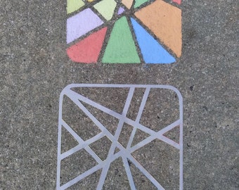 Stencil Stylz~Reusable Mosaic Stencil Shapes |Set of 4| Star~Circle~Square~Triangle |Sidewalk chalk~markers~crayons~play~outside