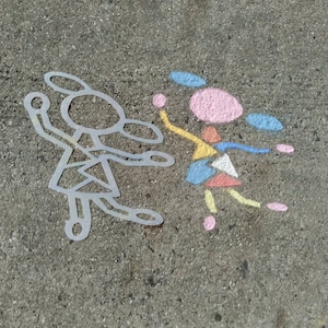 Stencil Styz Mosaic Girl~Horse~Shooting Star~Bow~Lollipop~Doll | Sidewalk chalk| kids fun crafts| Indoor outdoor fun| Reusable