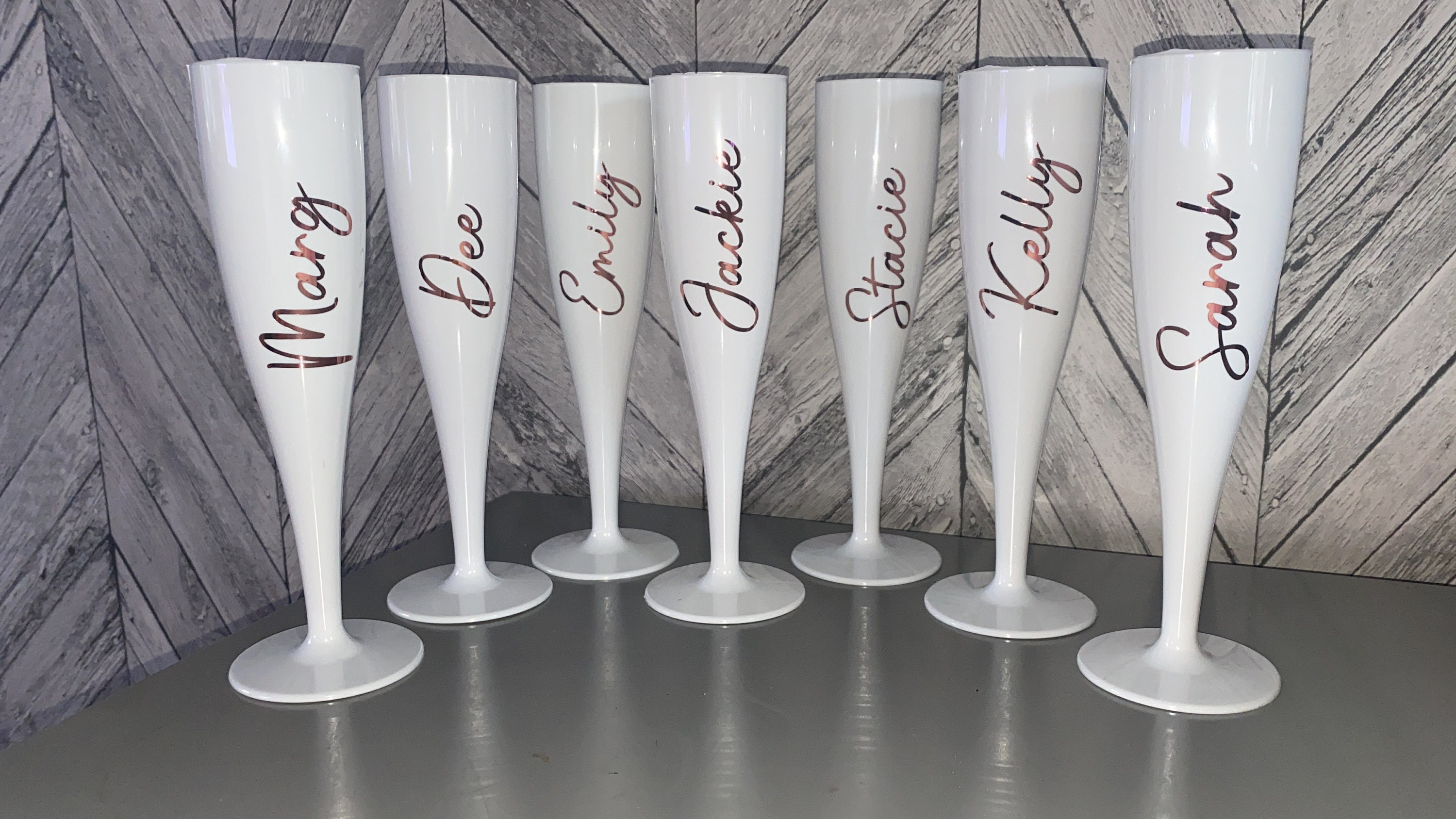Personalised Plastic Flute Glasses Etsy