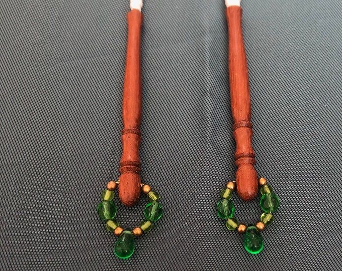 wooden lacemaking bobbins,