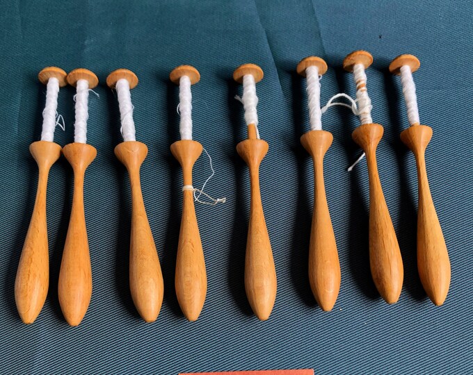 wooden lacemaking bobbins x 8