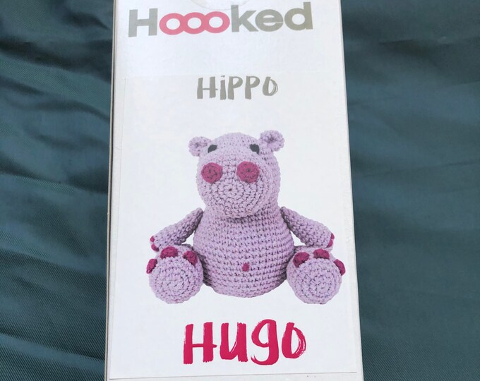 Crochet Kit Hippo, Hoooked DIY Craft Set, Hugo, Amigurumi