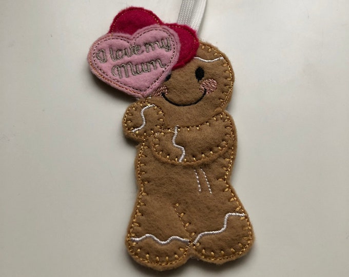 Gingerbread People, door hangers, felt hanging decoration.