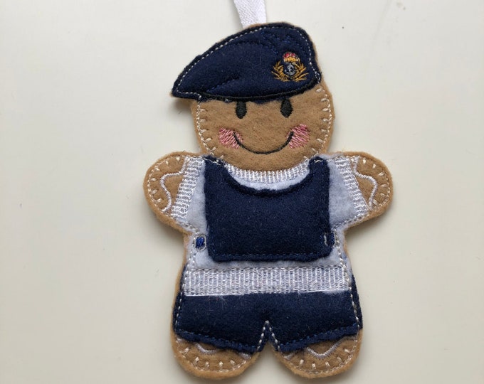 Gingerbread People, Submariner, door hanger, felt hanging decoration.