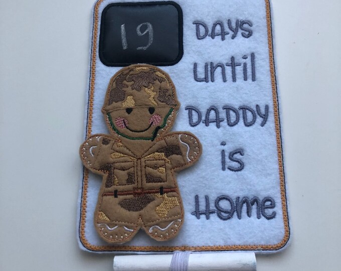 Gingerbread People, Military days until Daddy's home door hangers, felt hanging decoration.
