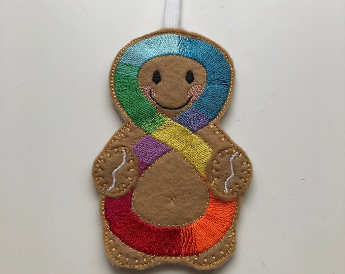 Gingerbread People, Autism, door hanger, felt hanging decoration, bag charm
