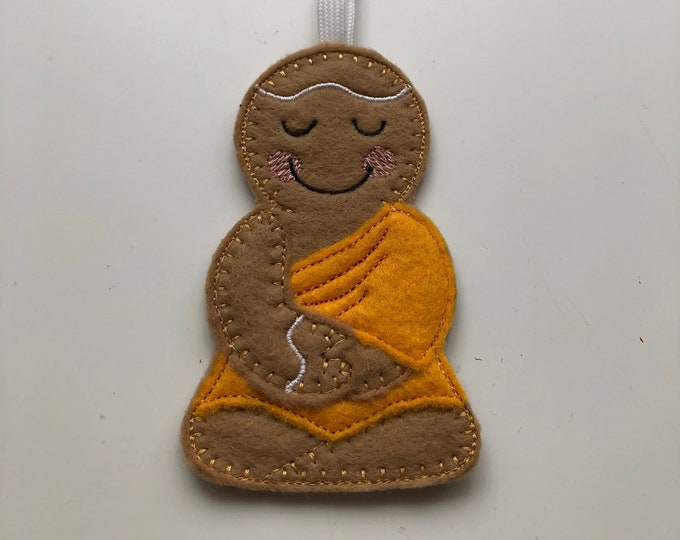 Gingerbread People, Budda, door hanger, felt hanging decoration, bag charm, Christmas decoration