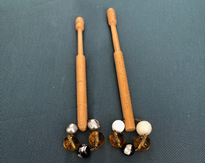 wooden lacemaking bobbins,