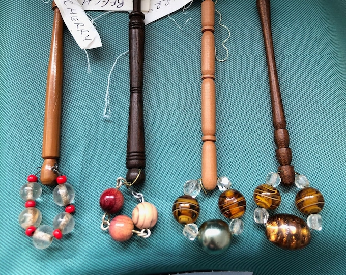 wooden lacemaking bobbins