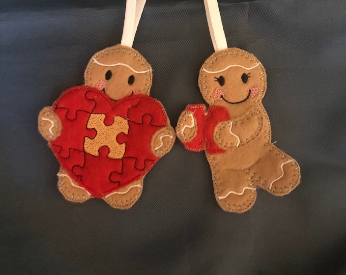 Gingerbread People, door hangers, felt hanging decoration, Christmas decorations, bag charm