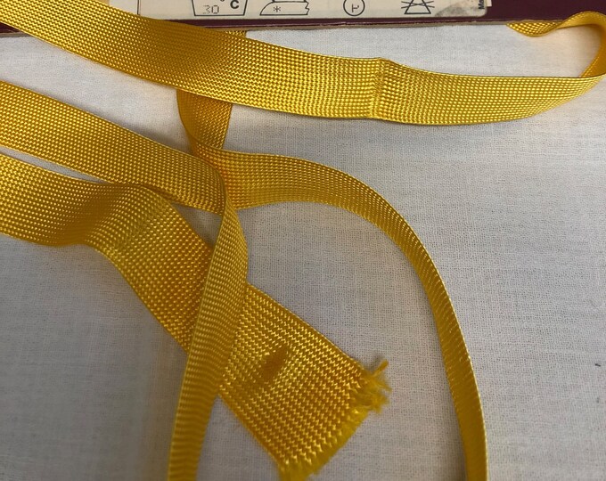 Vintage bright yellow ribbon, embellishment, notions