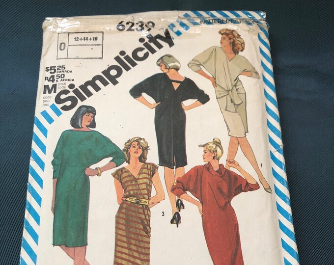 Simplicity 6239 Ladies dress Sewing Pattern, Vintage, cut, complete.