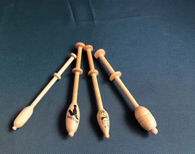wooden lacemaking bobbins x 4