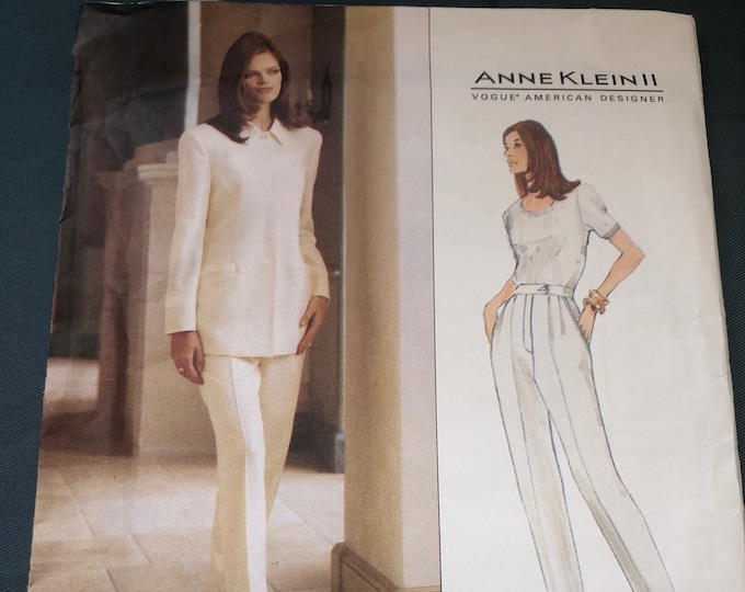 Vogue American Designer, Ladies jacket and pants Sewing Pattern, Factory Folded, Vogue 1599, Anne Klein II