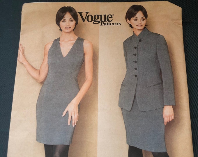 Vogue American Designer, Ladies dress, jacket and skirt Sewing Pattern, Factory Folded, Vogue 1656, Donna Karan