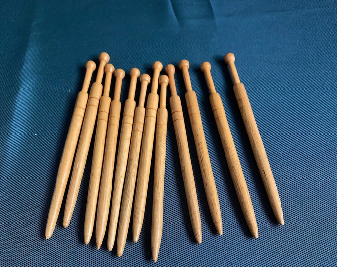 wooden lacemaking bobbins x 12