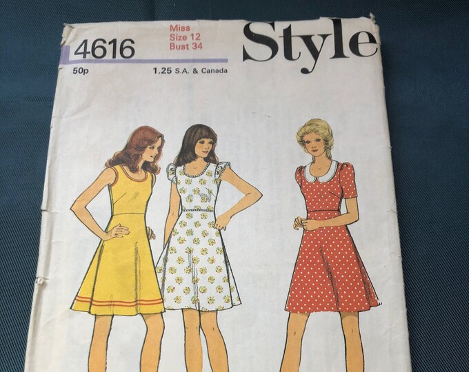 Vintage ladies dress pattern, cut, Complete, Style 4616