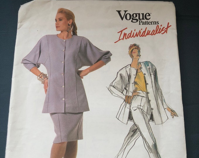 Vogue Patterns Individualist, Ladies jacket, trousers and skirt, Vintage, Factory Folded Vogue 1839, Carol Horn