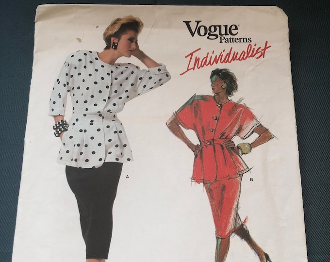 Vogue Patterns Individualist, Ladies top and skirt, Vintage, Factory Folded Vogue 1710, Tamotsu