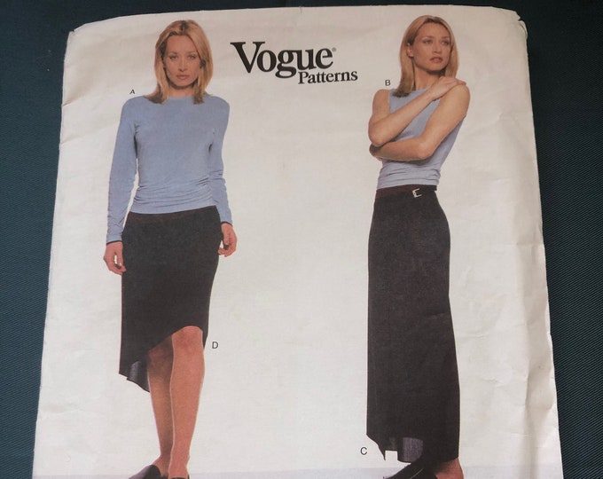 Vogue American Designer, Ladies top and skirt sewing pattern, Factory Folded, Vogue 2011, Calvin Klein