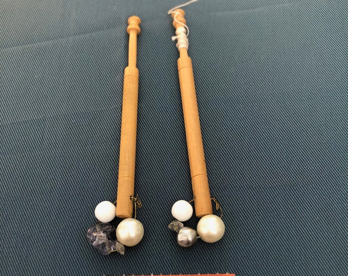 wooden lacemaking bobbins,