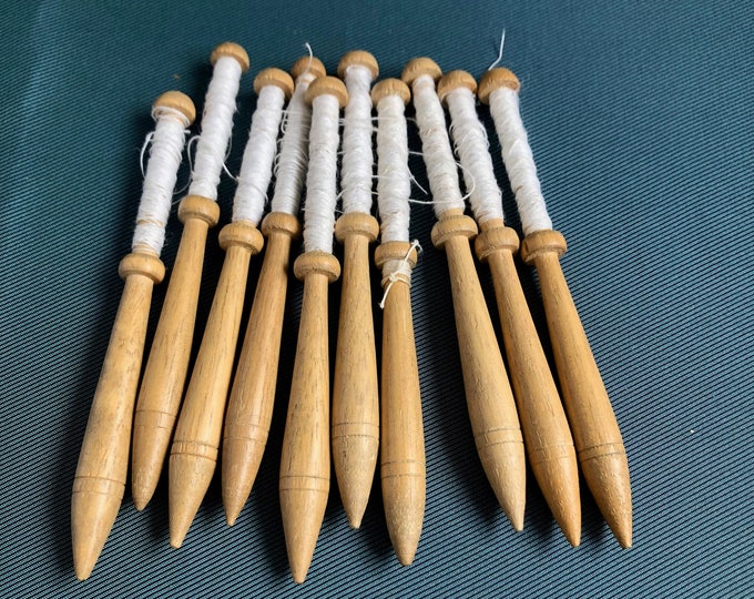 wooden lacemaking bobbins x 10