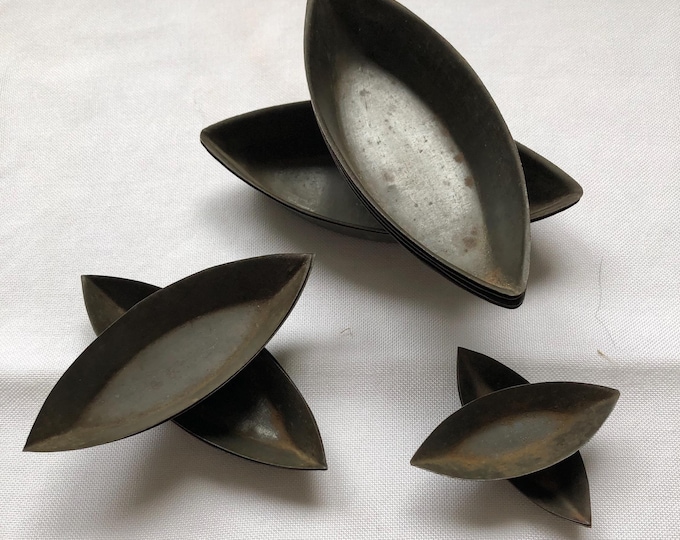 Vintage French Pastry Cutters: Metal Cookie Molds, Display Decor