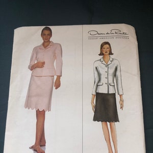 Vogue American Designer, Ladies jacket and skirt sewing pattern, Factory Folded, Vogue 2407, Oscar de la Renta