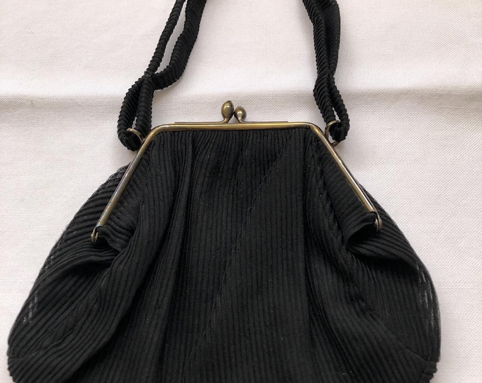Vintage black handbag, clutch bag, gothic