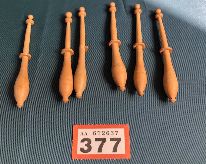 wooden lacemaking bobbins x 6