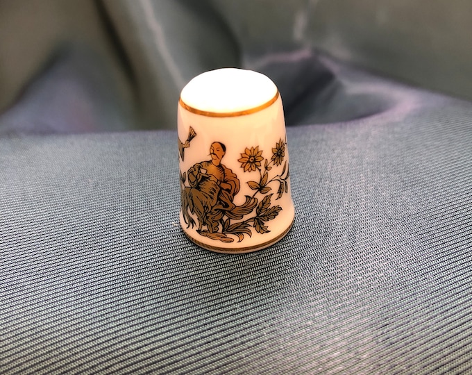 Vintage Thimble - Golden Geisha Girl