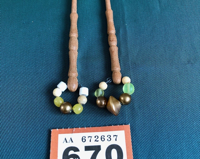 Wooden lacemaking bobbins