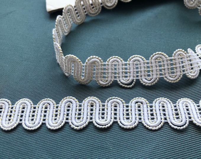 Vintage white and gold ribbon, braid, embellishment, notions