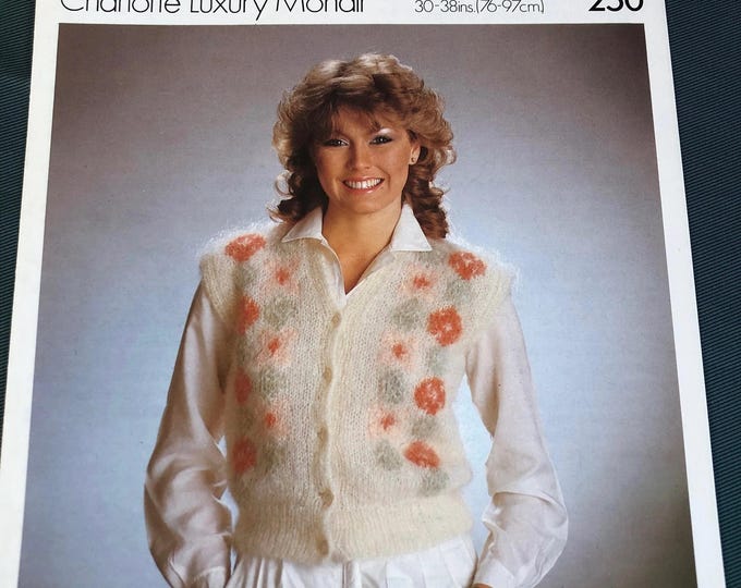 Paper, vintage knitting Pattern, Water Wheel waistcoat  Pattern No. 250